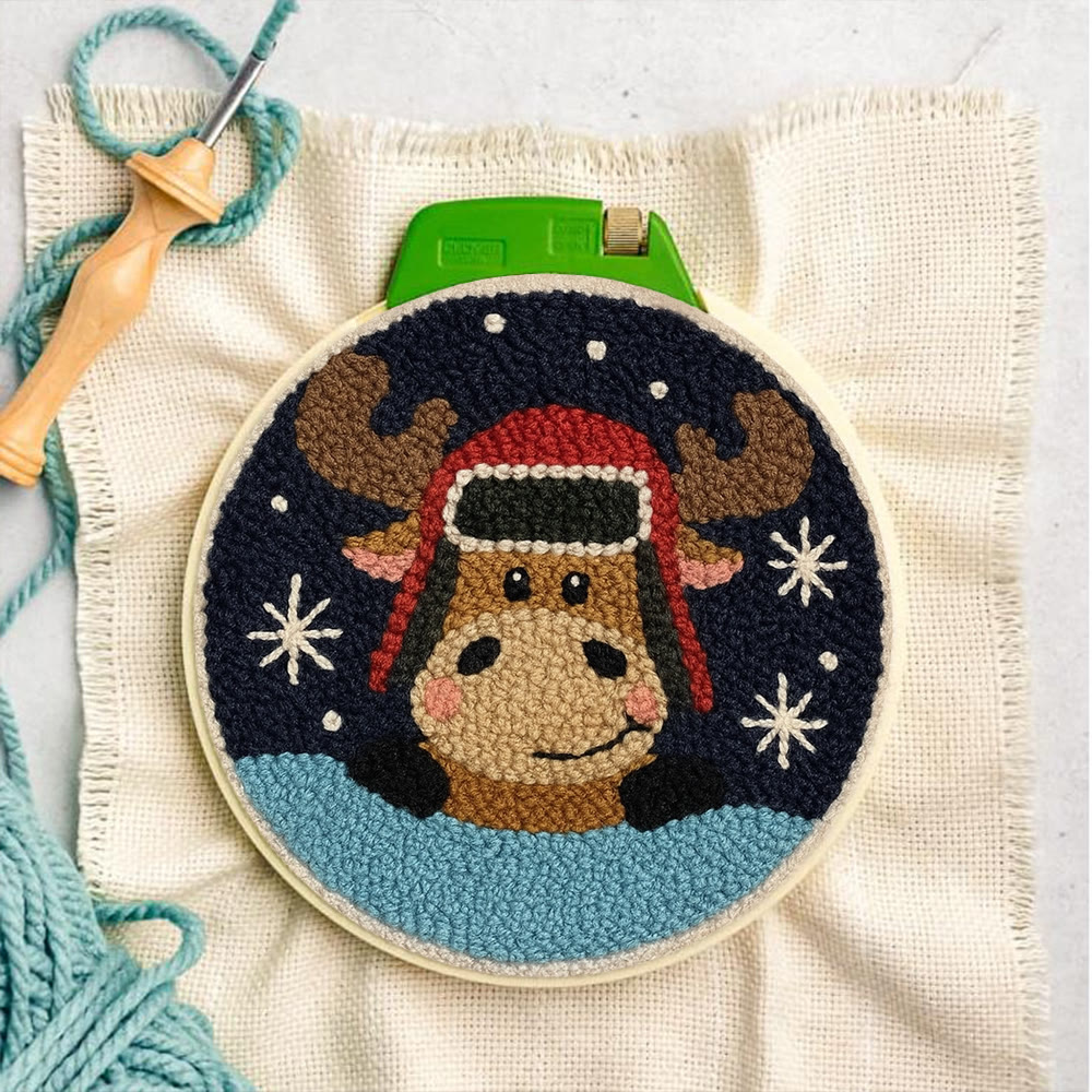 Cute Elk Punch Needle Kit - Handmade Animal Art | Perfect Holiday Gift - image 5