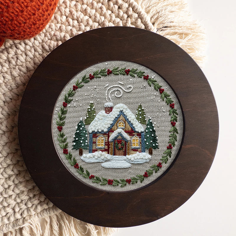 Rubbyoo Embroidery Kit - Winter Chalet | Christmas Stitch Artwork | Handmade Wall Decor - image 10