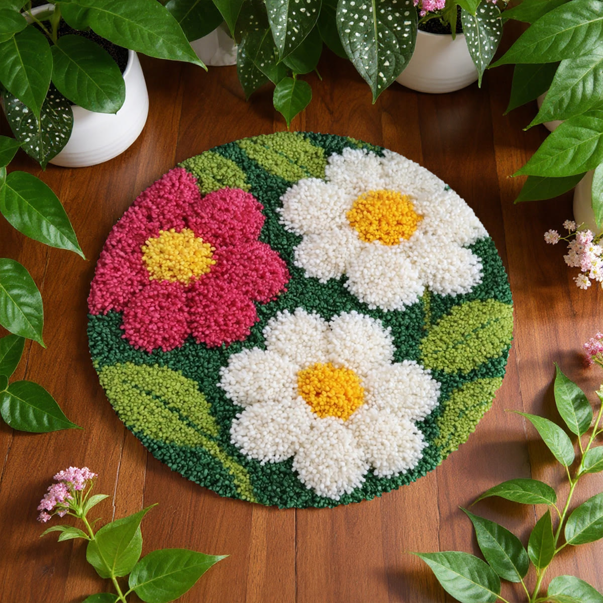 Rubbyoo Latch Hook Rug Kit - Spring Flowers | Tufted Floor Carpet | Diy Home Decor - image 8