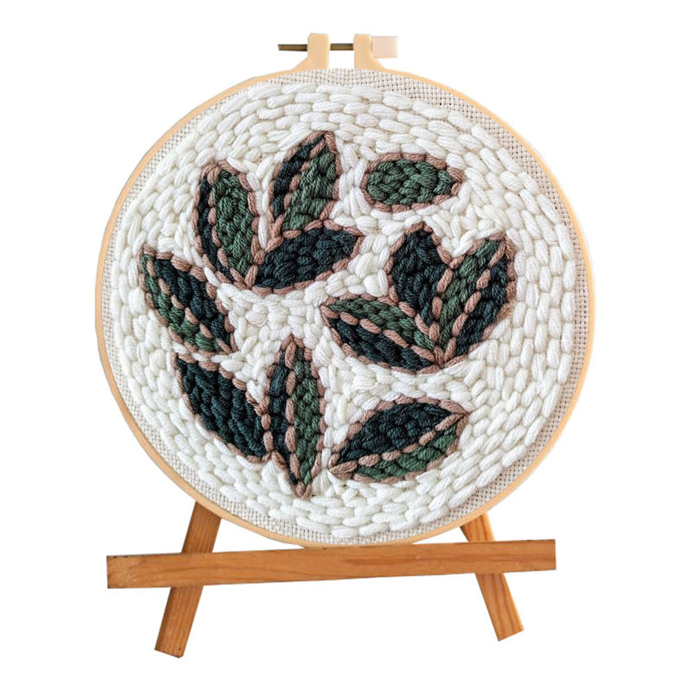 Leaf Punch Needle Kit - Diy Punch Needle Coaster | Handmade Sewing Art  | Beginner Yarn Craft  - image 10