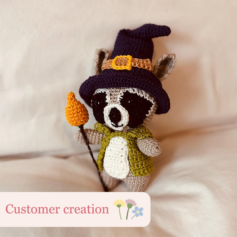 Diy Handmade Raccoon Wizard Crochet Kit -  Animal Needle Toy |  Great Birthday Gifts | Kids Crocheted Craft - image 7