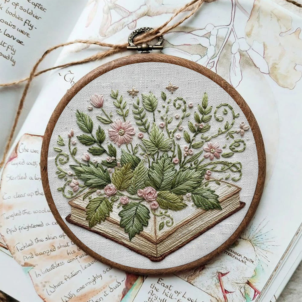 Rubbyoo Embroidery Kit - Botanical Book Garden | Literary Diy | Thoughtful Present - image 5