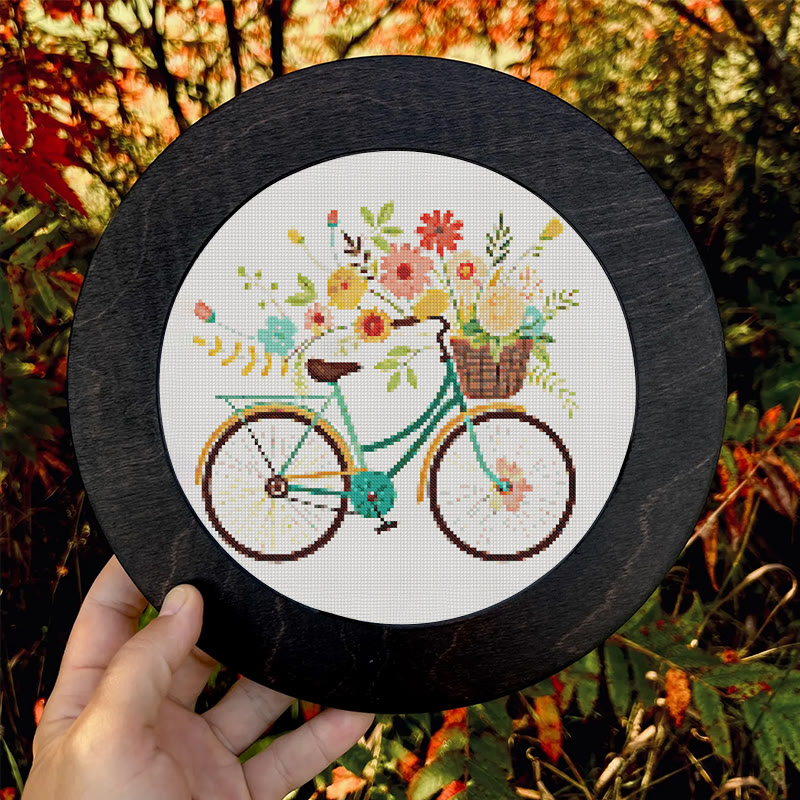  Cross Stitch Kit - Floral Bicycle | Modern Stitch Craft | Diy Home Decor - image 9