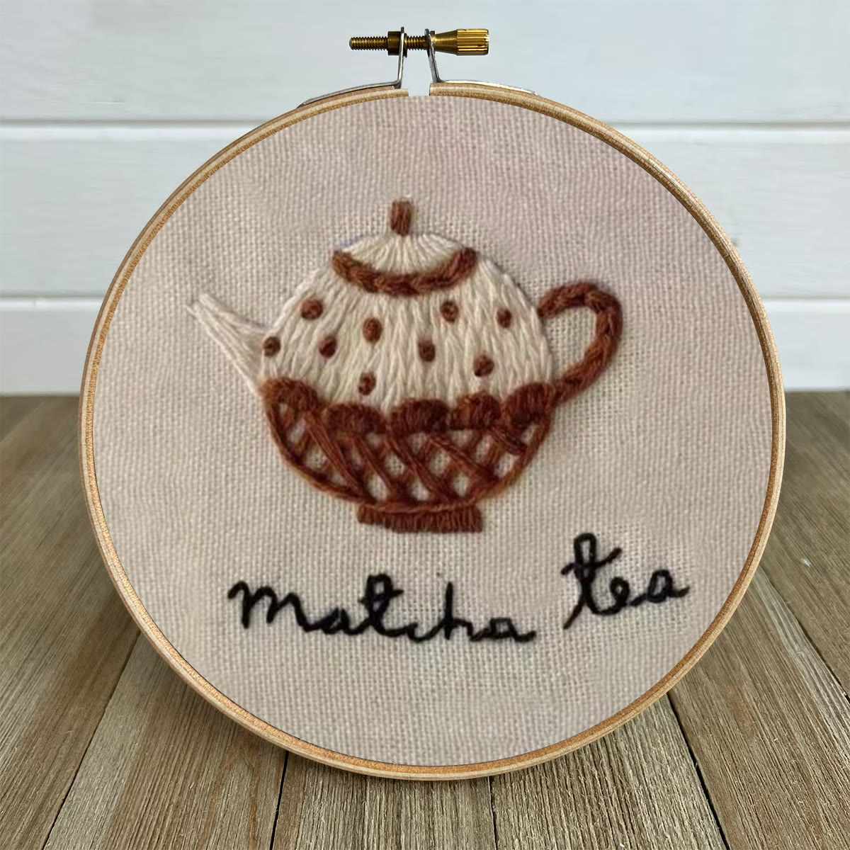 Rubbyoo Embroidery Kit- Matcha Tea | Cozy Crafts Easy Embroidery Kit For Beginners - image 5