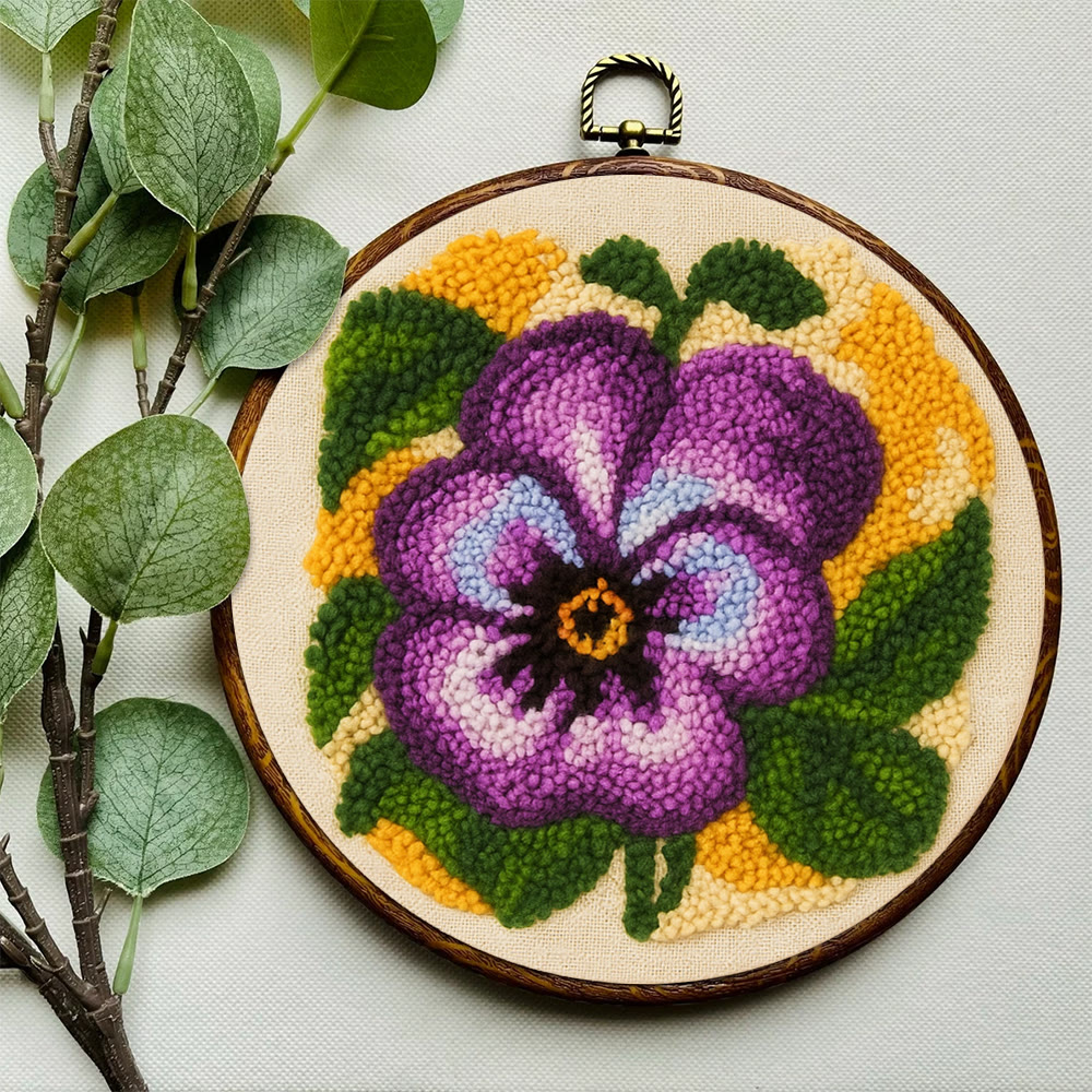 Purple Flower Punch Needle Kit - Stunning Flower Craft | Diy Handmade Craft For Mom - image 8