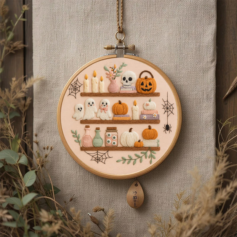 Rubbyoo Embroidery Kit -  Spooky Shelf |  Autumn Craft Idea | Witchy Halloween Decor - image 8