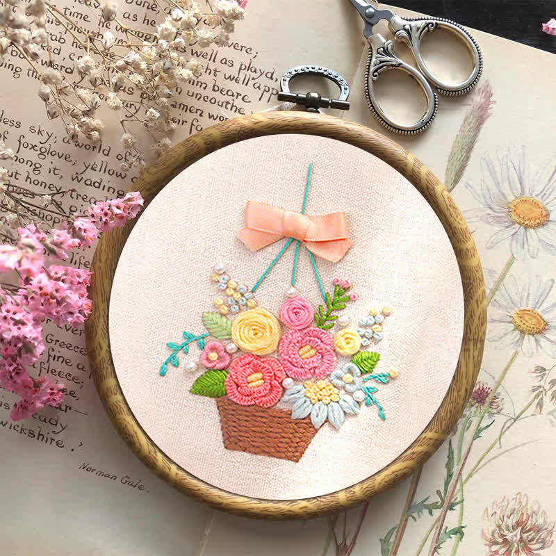 Rubbyoo Embroidery Kit - Basket Of Peonies - image 9