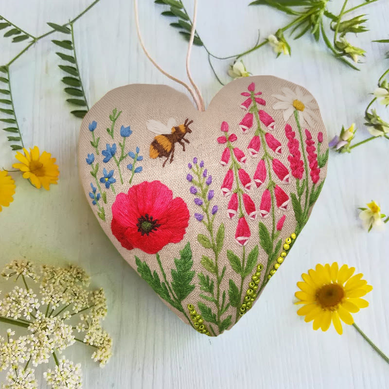 Rubbyoo Heart Embroidery Kit - Spring Flower | Perfect Handmade Gift For Her | Diy Decorative Craft  - image 3