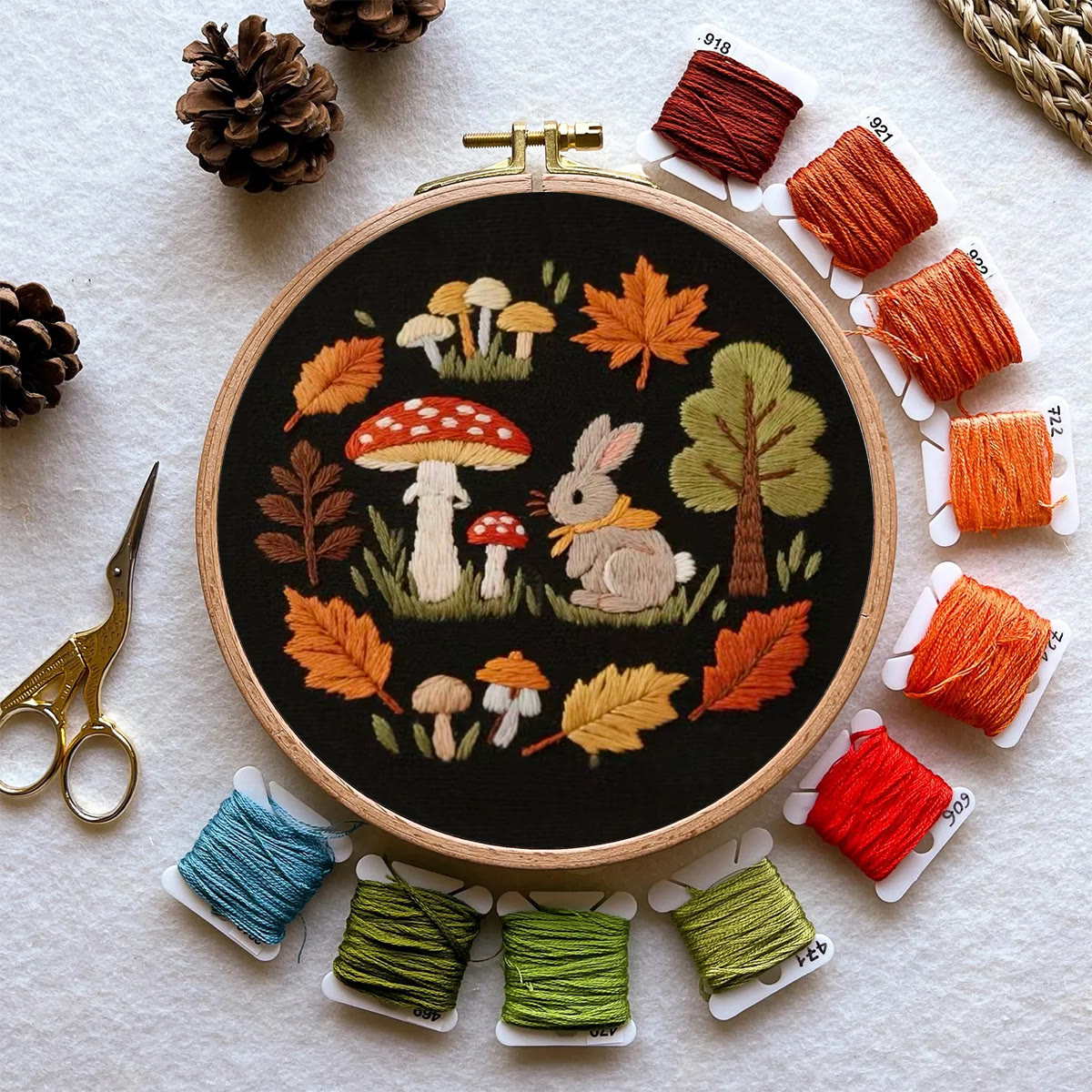 Rubbyoo Embroidery Kit - Autumn Plant | Diy Handmade Needlepoint | Nice Art For Stitch Starter - image 10