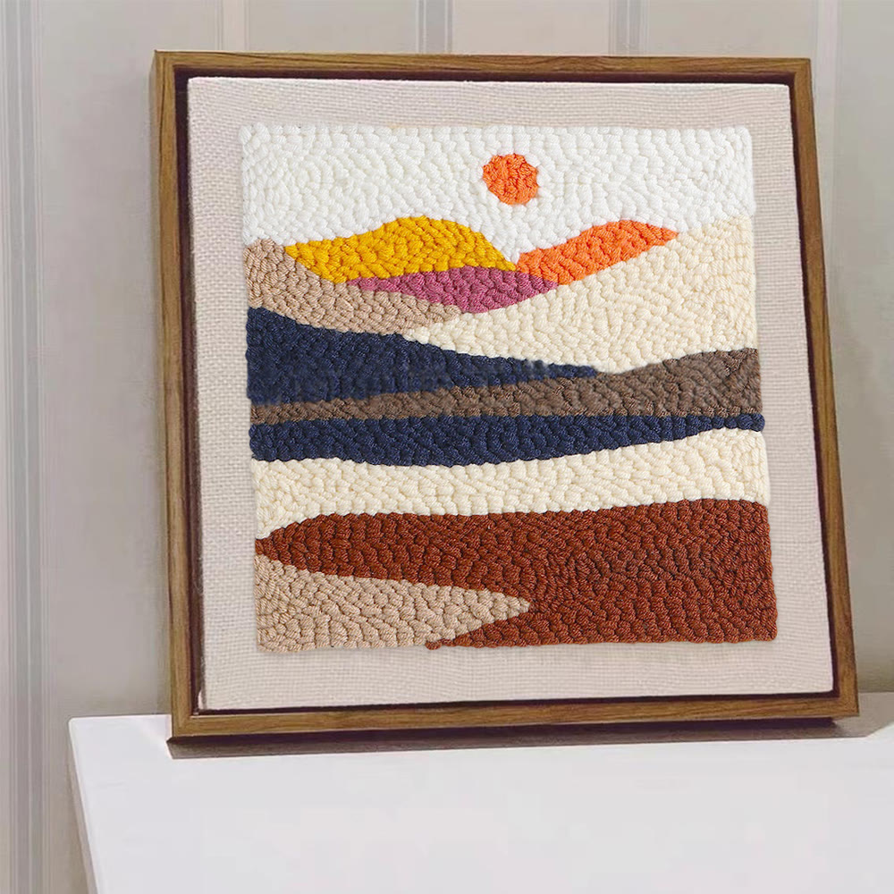 Desert Sunrise Square Punch Needle Kit - Beautiful Landscape Craft | Easy Needlework For Beginner - image 5