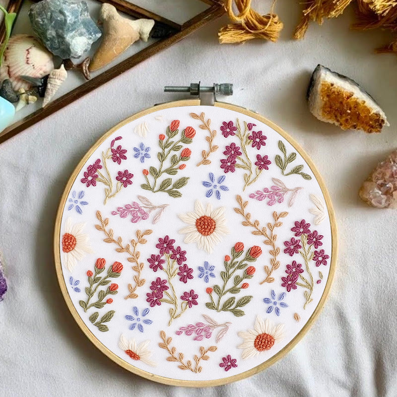 Rubbyoo Embroidery Kit - Blooming Flower | Floral Handmade Art | Easy Needle Craft - image 5