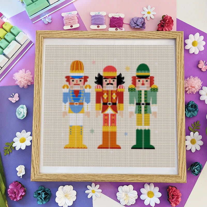 Cross Stitch Kit - Nutcracker Soldiers | Diy Handmade Artwork | Christmas Home Ddecor - image 7