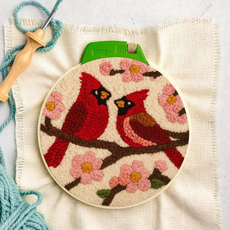  Romantic Cardinals Punch Needle Kit - Unique Birds Decoration | Perfect Handicraft For Lover - image 4