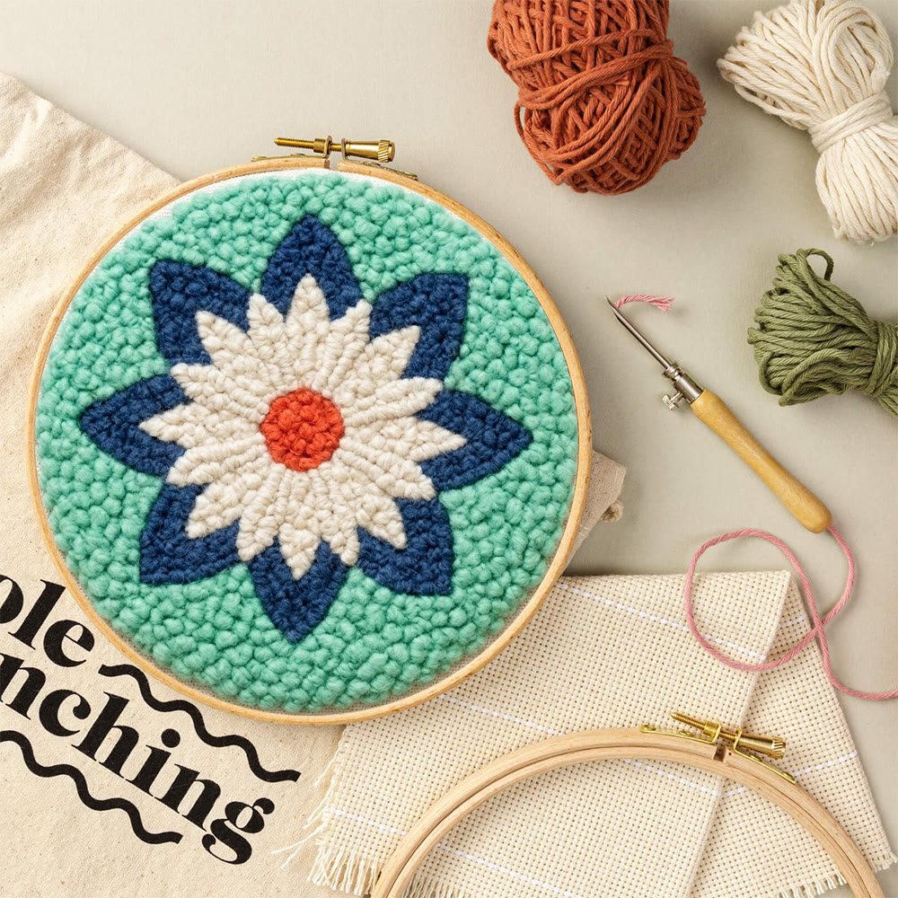 Geometric Art Punch Needle Kit - Diy Craft For Starter | Soft Yarn Ornament - image 4