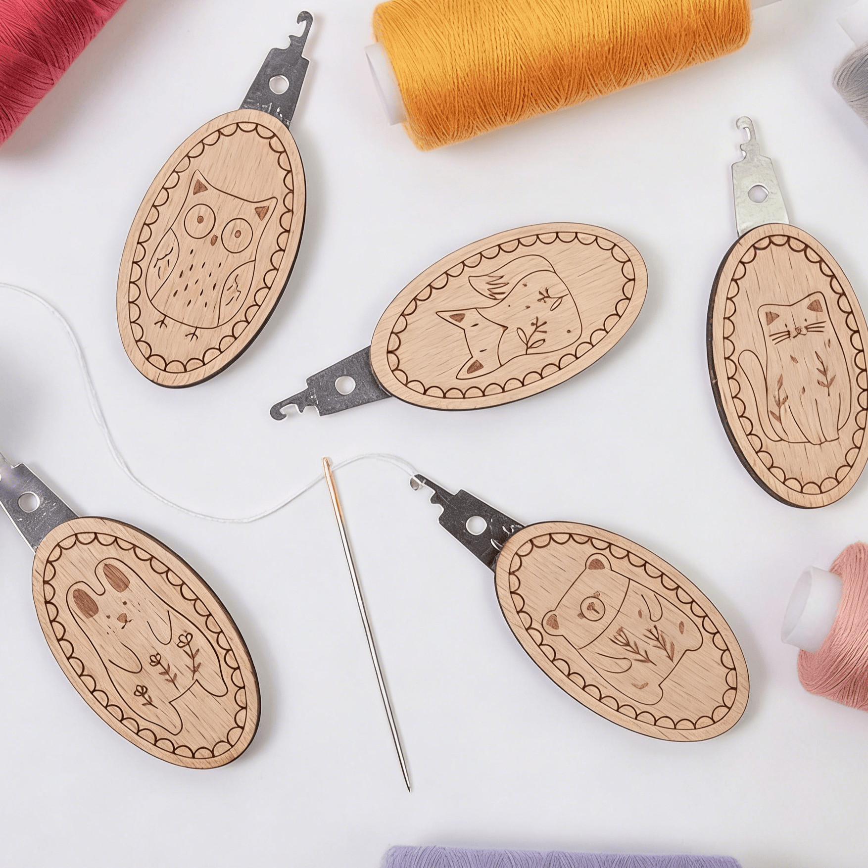 Embroidery Needle Threader -  Wooden Sewing Tool | Adorable Embroidery Accessory - image 2