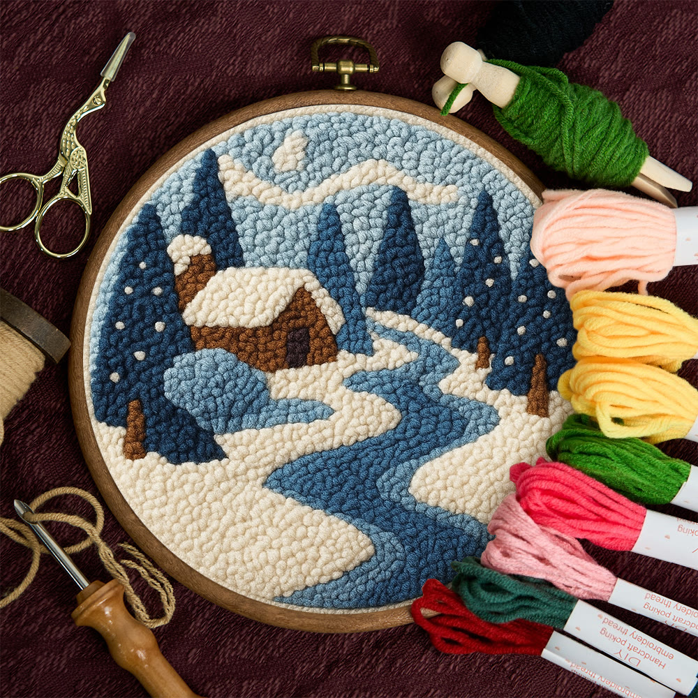 Winter Cabin Punch Needle Kit – Ideal Gift For Nature Lovers | Cozy Handmade Winter Portrait - image 11