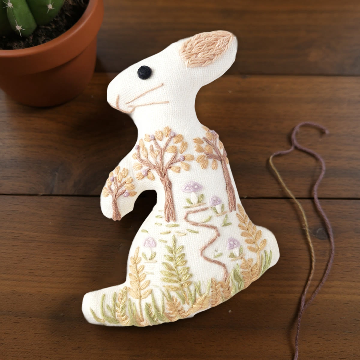 Rubbyoo Rabbit Embroidery Kit - Vibrant Forest | Creative Bunny Artwork | Perfect Gift For Animal Lovers - image 10