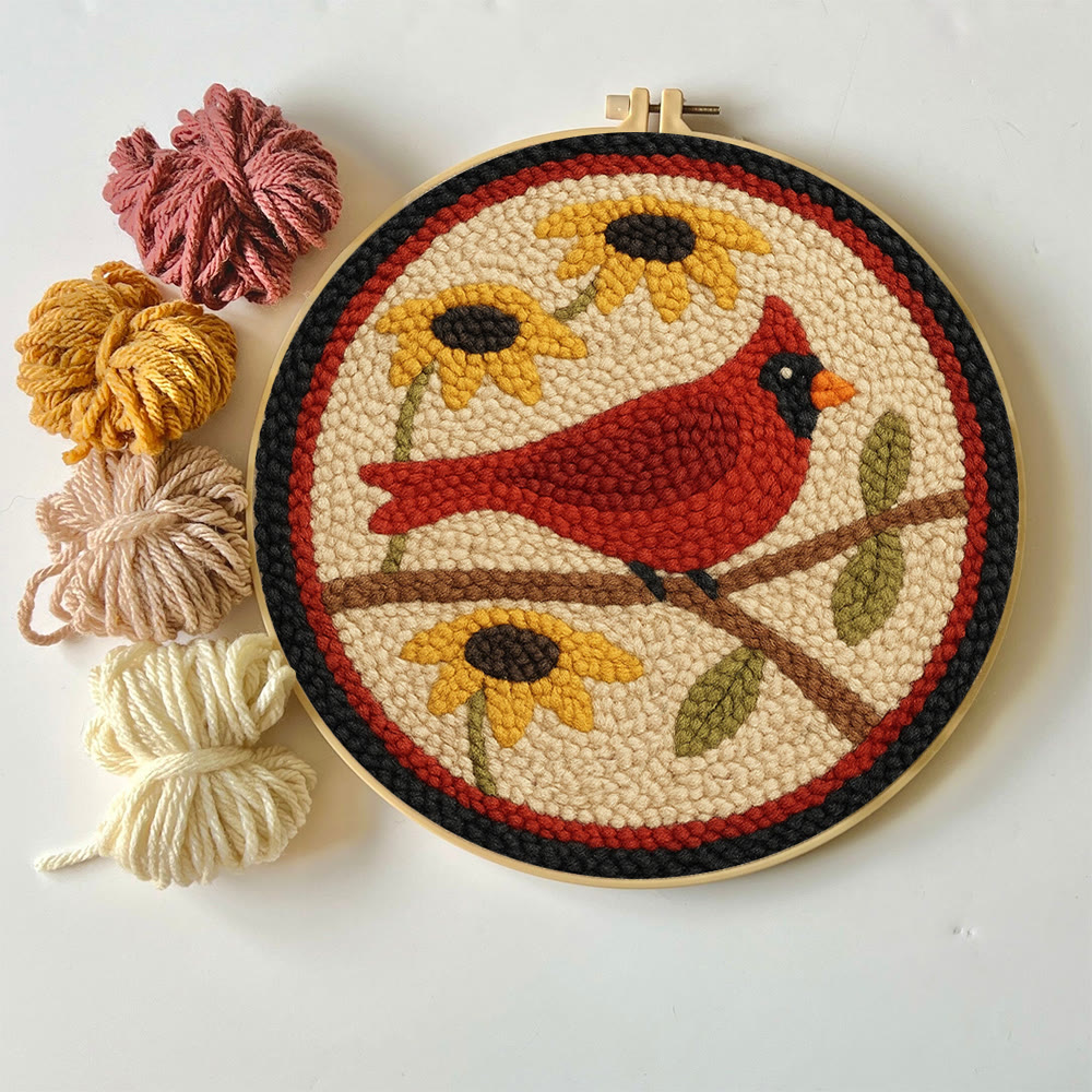 Floral Cardinal Punch Needle Kit - Nice Gifts For Bird Lovers |  Perfect For Christmas Decor - image 5