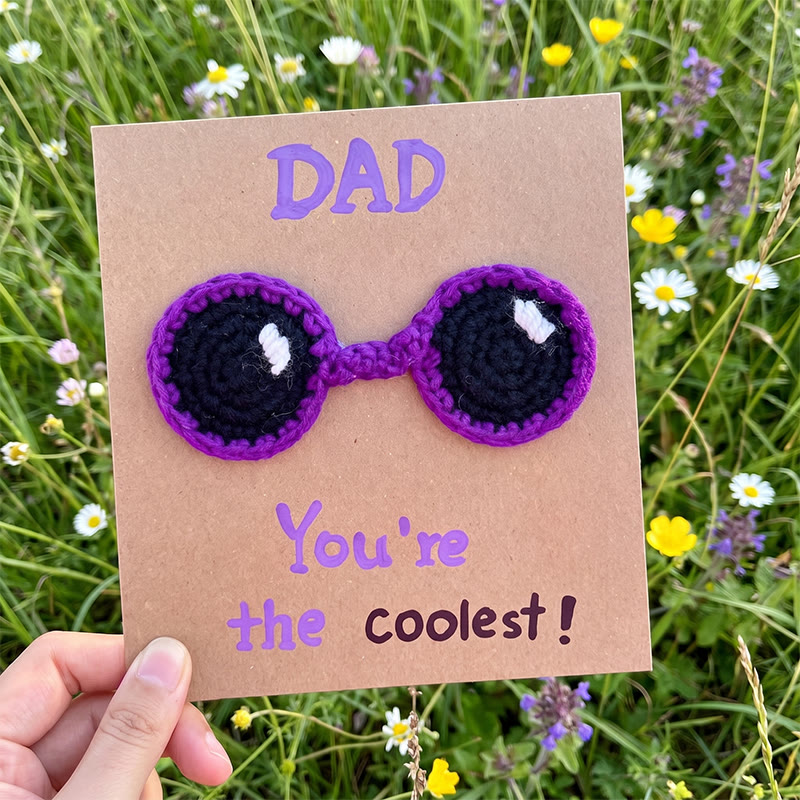 Rubbyoo 3d Festive Knitted Card - Unique Crochet Greeting Card  | Nice For Birthday & Anniversary & Father's Day  - Happy Father's Day Card - COOL SUNGLASSES - image 14