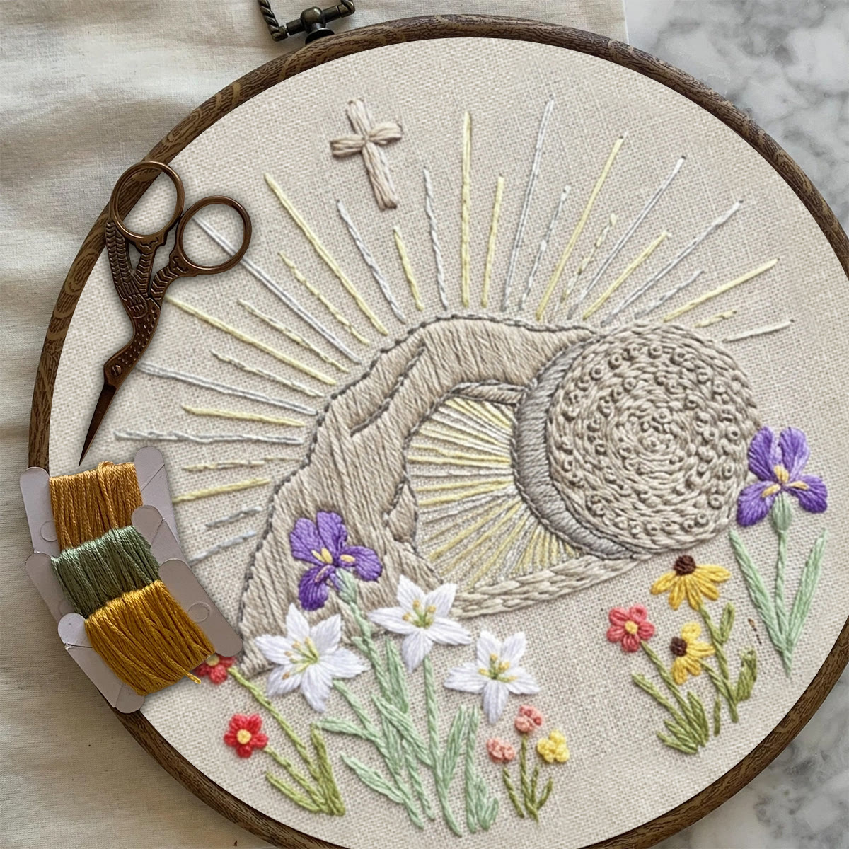Rubbyoo Embroidery Kit - Floral Christian | Diy Easter Handicraft | Christian Needlework Gift - image 8