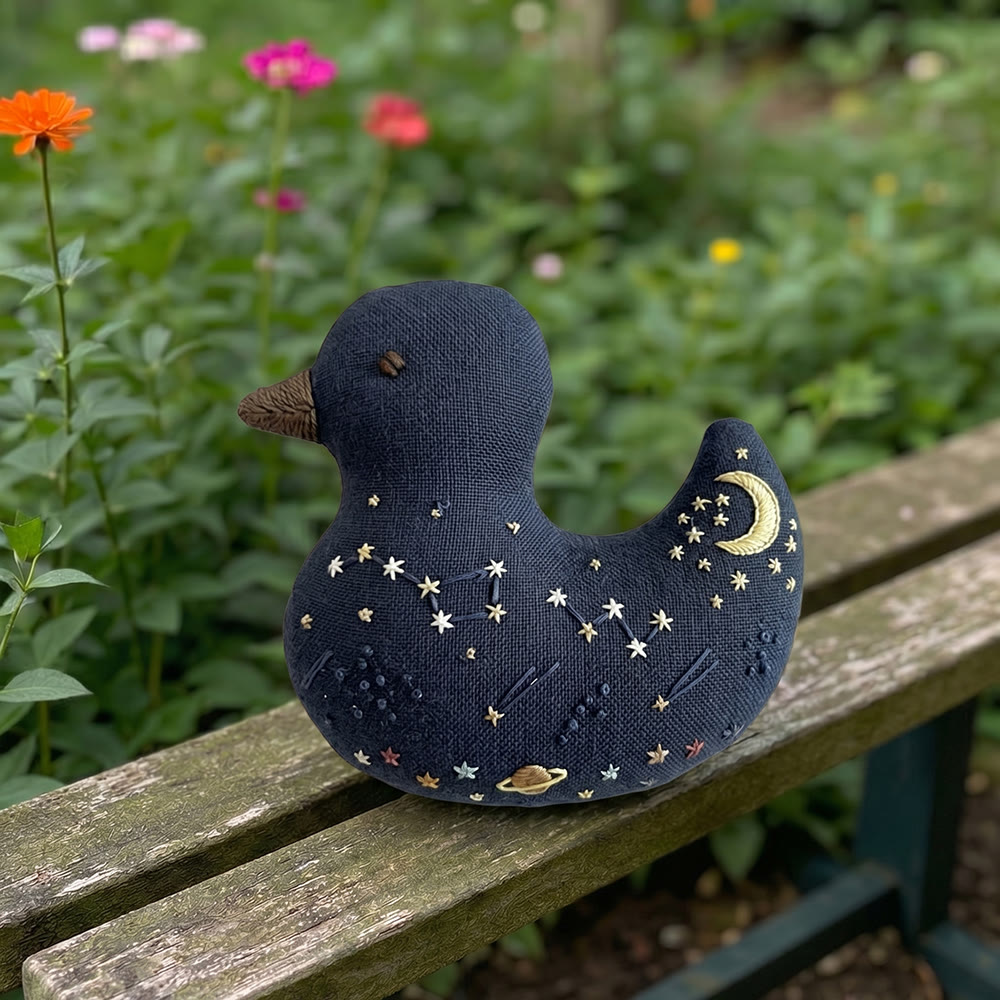 Rubbyoo Duck Embroidery Kit - Universe And Starry Sky | Bag Pendant | Creative Handmade Gift Idea - image 4