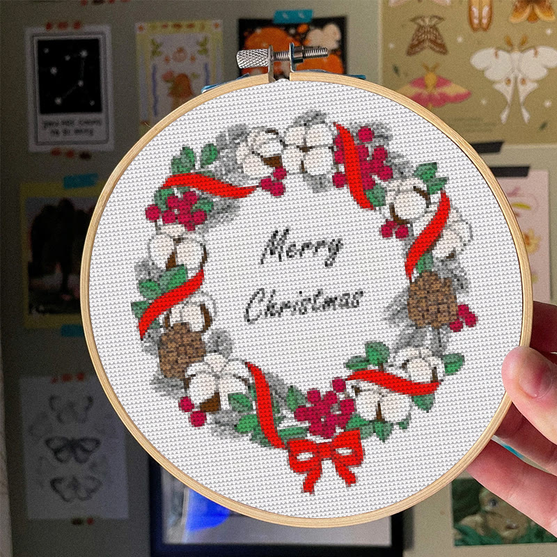 Cross Stitch Kit - Marry Christmas |  Diy Winter Holiday Craft | Easy Handmade Needlework - image 4
