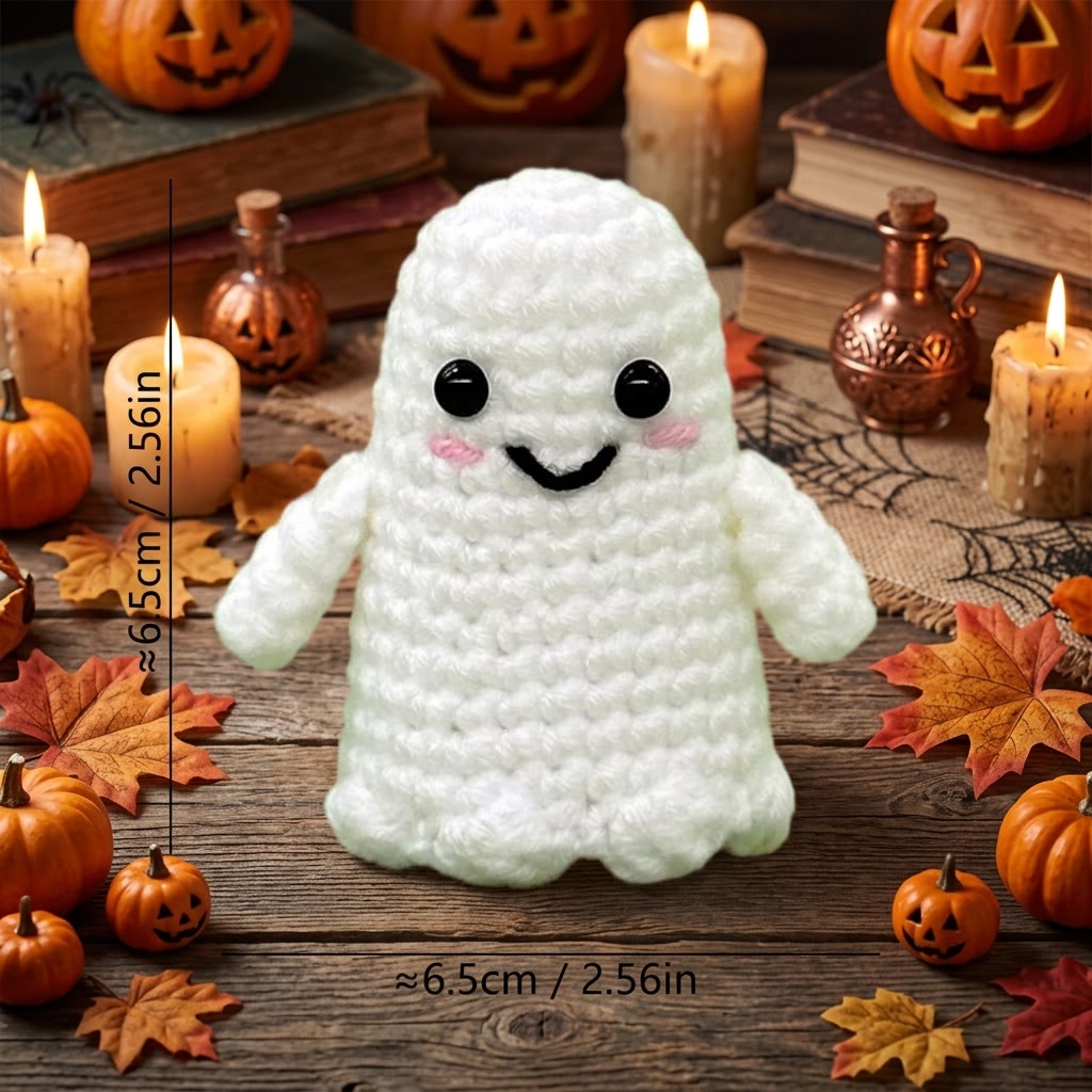 Rubbyoo Crochet Halloween Figurine - Quirky Festive Gift For Kids | Nice For Holiday Party  - Baby Ghost - image 8