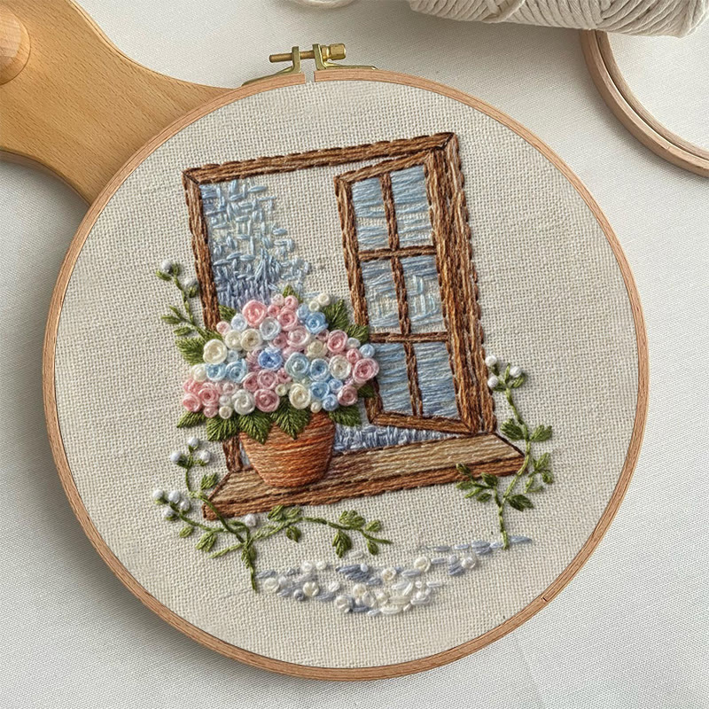 Rubbyoo Embroidery Kit - Charming Window | Handmade Hoop Art | Housewarming Gift Idea - image 6