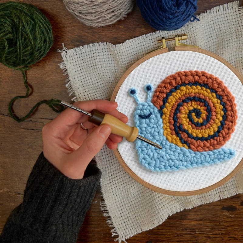 Swirly Shell Snail Punch Needle Kit - Gentle Handwork | Charming Home Touch - image 6