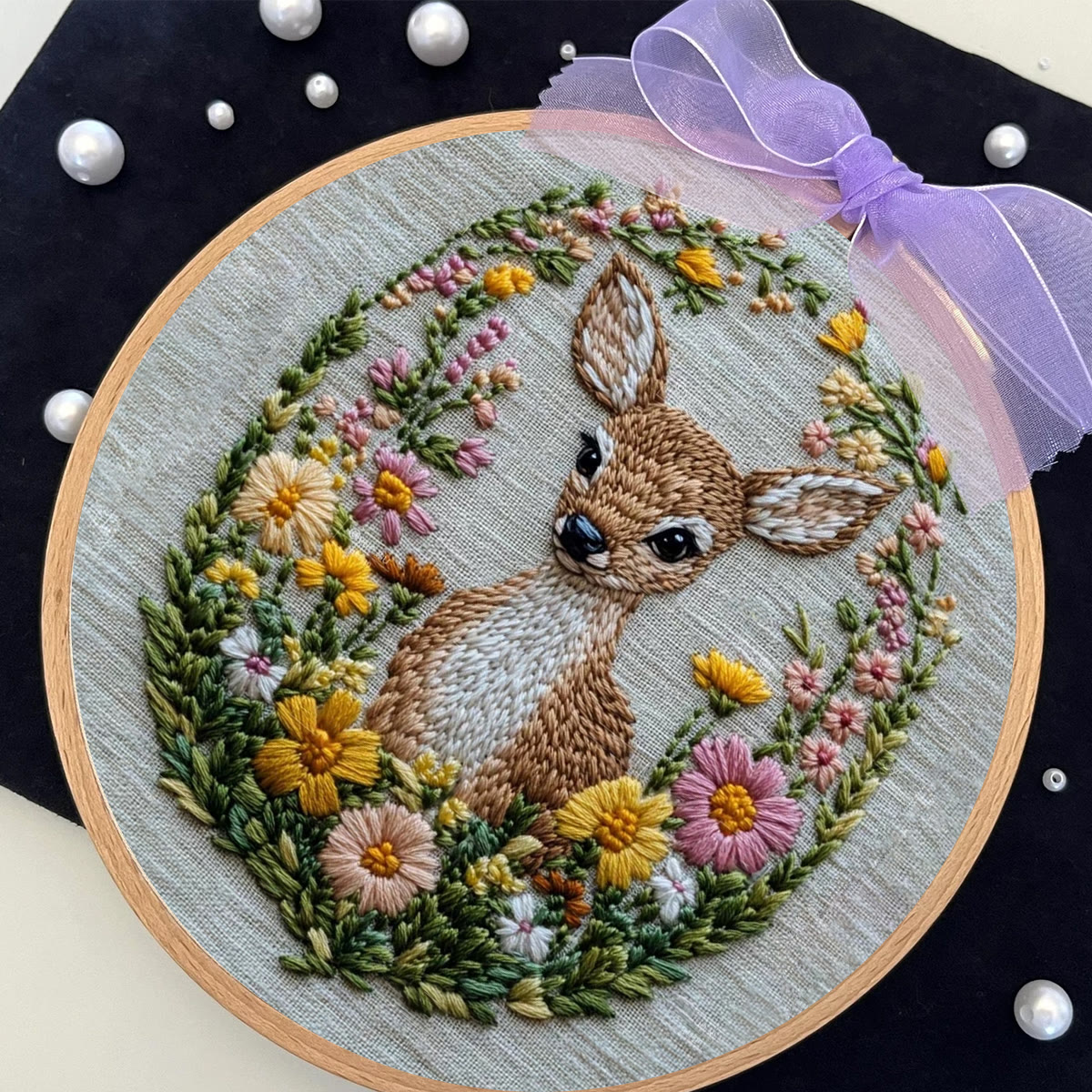 Rubbyoo Embroidery Kit- Flower Deer Diy Craft Kits | For Craft Lover - image 9