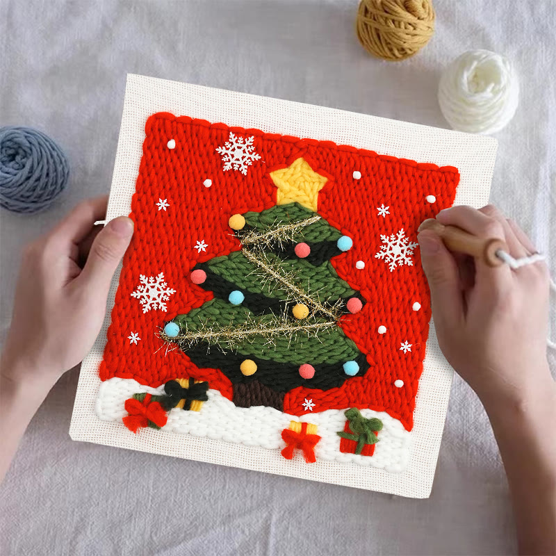 Christmas Series Square Punch Needle Kit - Personalized Needle Craft | Nice Christmas Decorative Gifts  - image 8