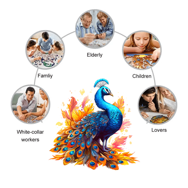 🔥Last Day 95% Off - Striking Peacock Wooden Jigsaw Puzzle