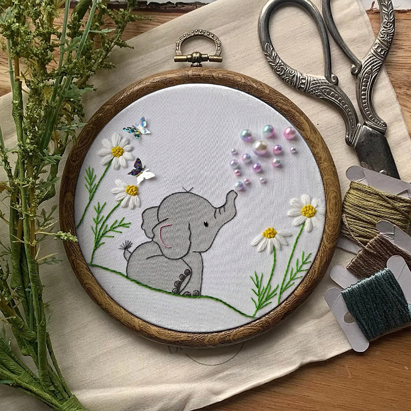 Rubbyoo Bead Embroidery Kit - Baby Elephant | Diy Animal Craft | Perfect Art For Home Decor  - image 8