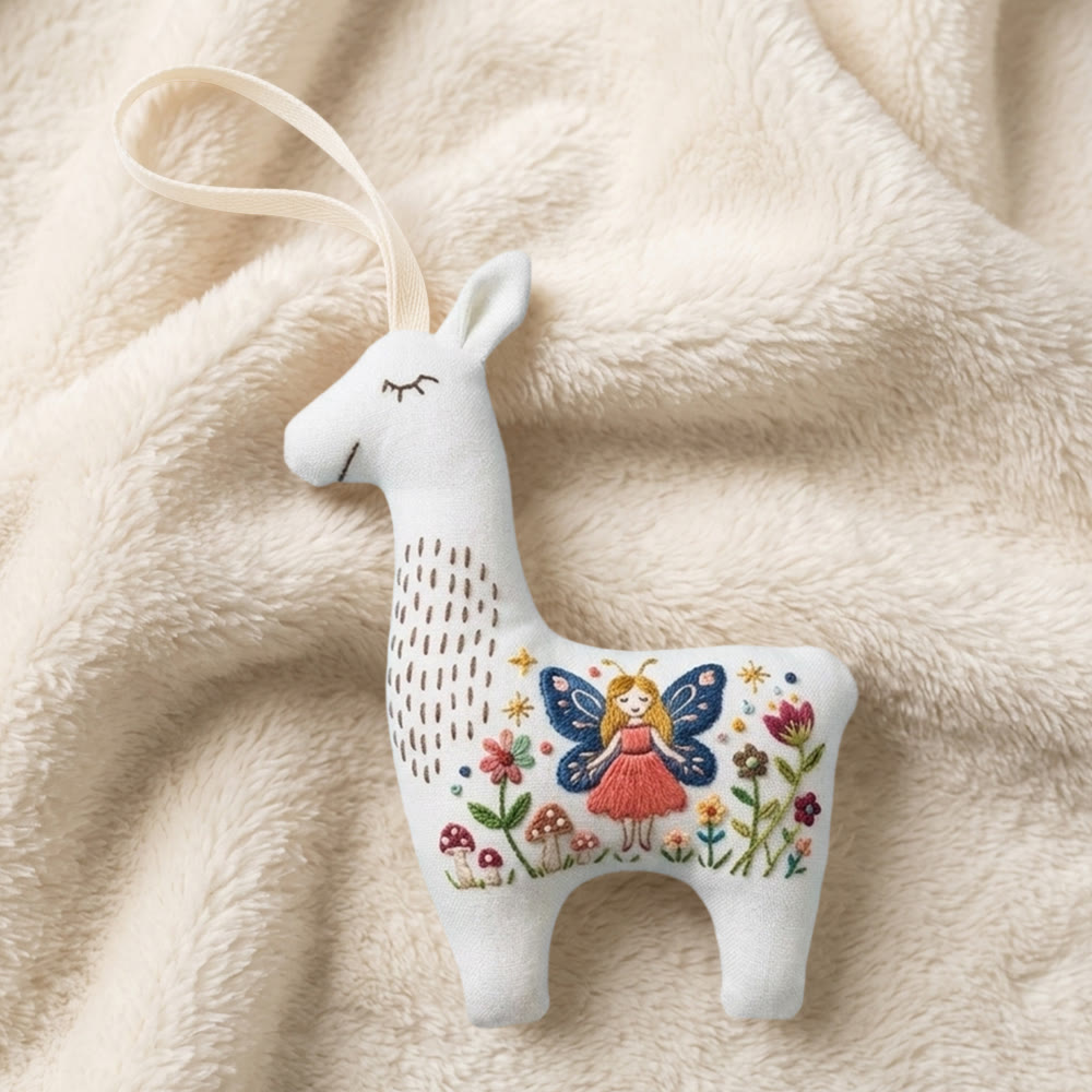 Rubbyoo Llama Embroidery Kit - Flying Fairy | Unique Home Ornament | Precious Gift For Mom - image 4