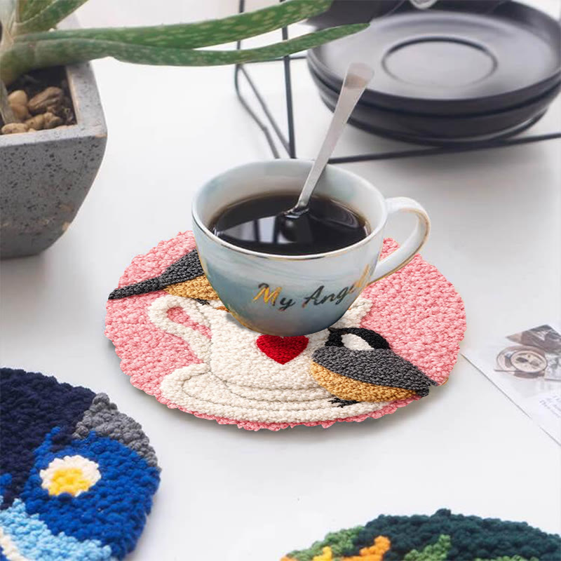 Blush Heart-cup Chickadees Punch Needle Kit – Essential Gifting Option | Heartwarming Decor Accent - image 5