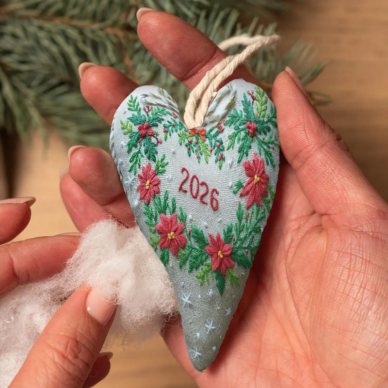 Rubbyoo Heart Embroidery Kit - New Year Wreath | Diy Heart Ornament | Nice For Christmas Gifts - image 7