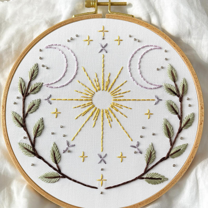 Rubbyoo Embroidery Kit - Cosmic Plants | Unique Desk Decor | Aesthetic Handmade Artwork - image 9