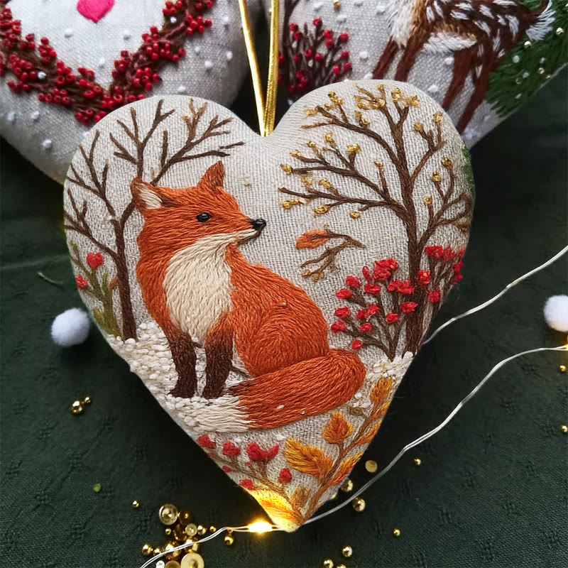 Rubbyoo Heart Embroidery Kit - Winter Fox | Diy Animal Craft | Unique Car Hanging Decor - image 5