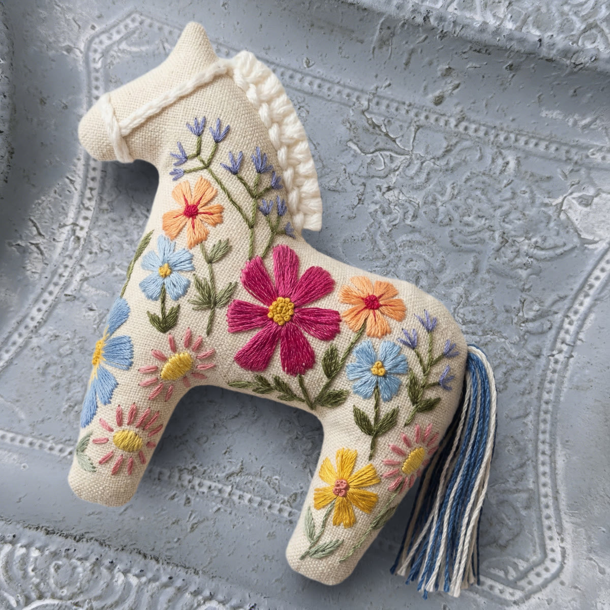 Rubbyoo Dala Horse Embroidery Kit - Spring Flower | Floral Handmade Art | Creative Animal Ornament - image 8
