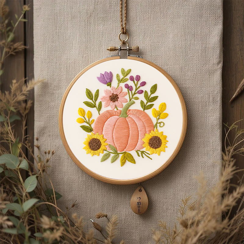 Rubbyoo Embroidery Kit - Pink Pumpkin | Unique Handmade Craft | Halloween Desk Ornament - image 6