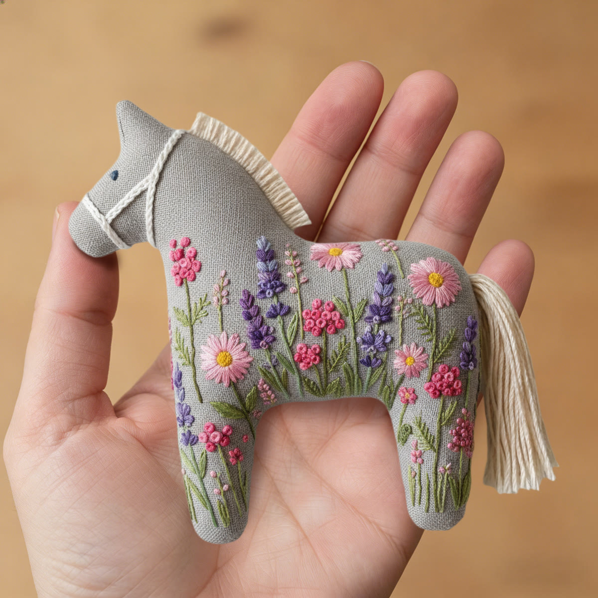 Rubbyoo Dala Horse Embroidery Kit - Pink And Purple Flower | Diy Handcrafted Art | Precious Gift For Her - image 5