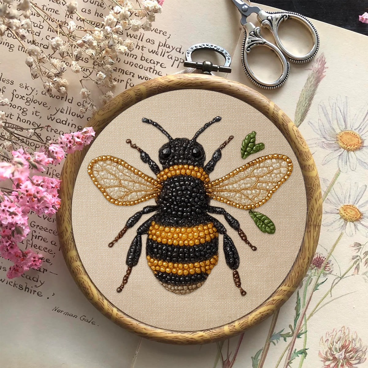 Rubbyoo Bead Embroidery Kit - Flying Bee | Diy Insects Craft | Handmade Decorative Art - image 4