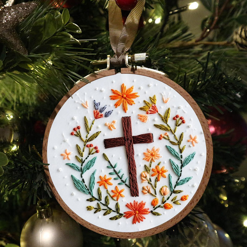 Rubbyoo Embroidery Kit- Floral Cross 3 - image 4