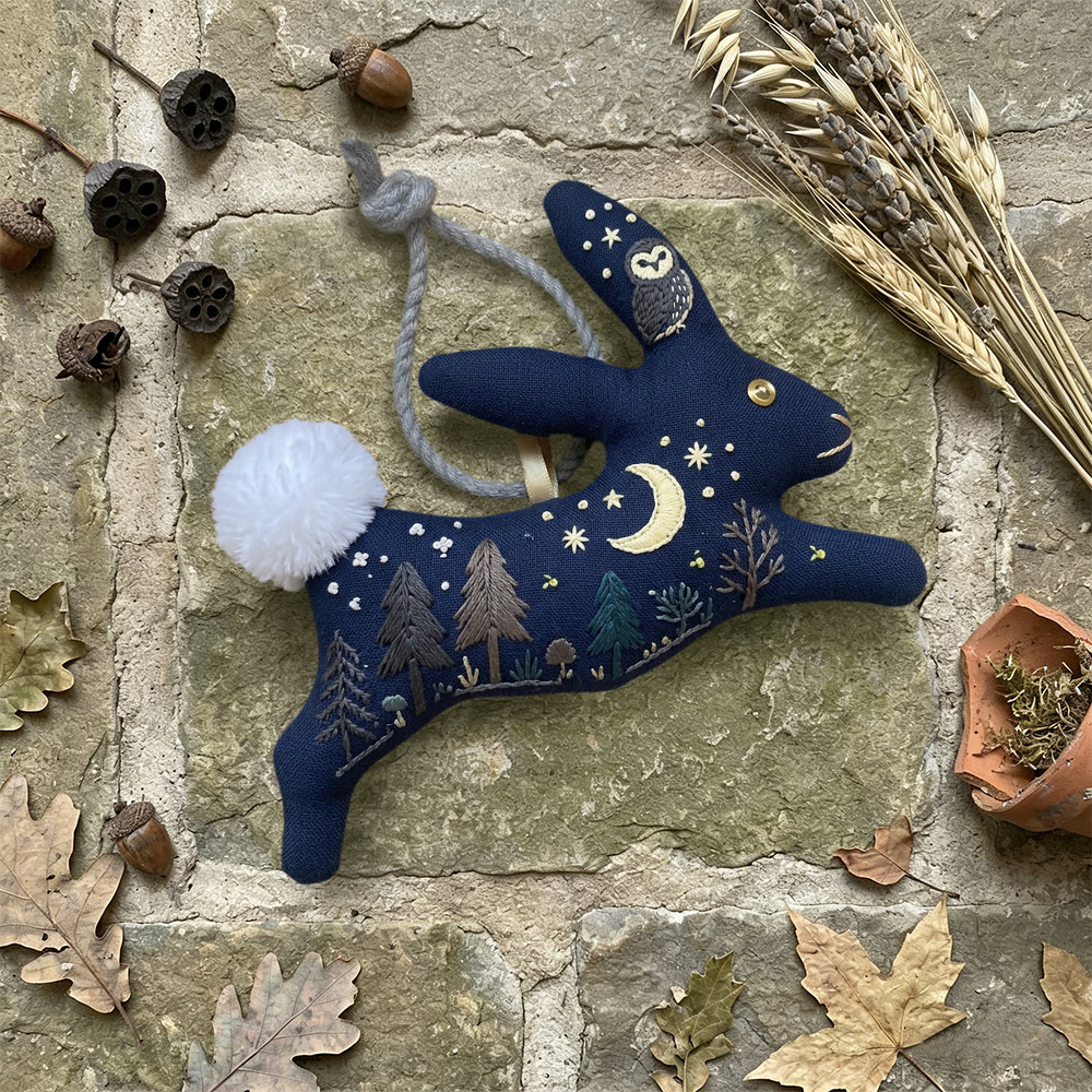 Rubbyoo Rabbit Embroidery Kit - Moon Owl And Forest | Simple Handwork | Ideal Festival Gift - image 4