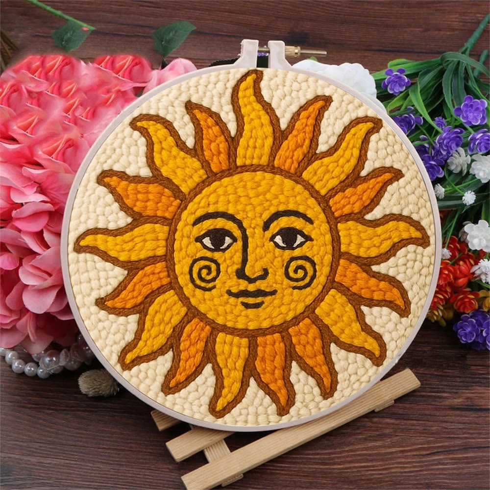Cheerful Smiling Sun Punch Needle Kit – Playful Gifting Option | Entry-Level Handcraft Project - image 6