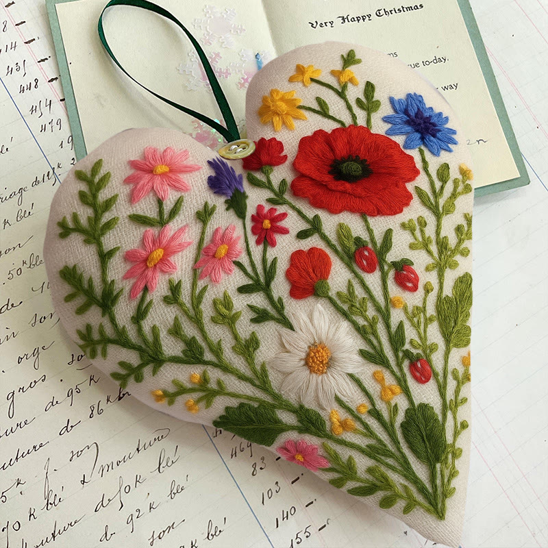 Rubbyoo Heart Embroidery Kit - Charming Garden | Diy Colourful Handicraft | Perfect Gift For Flower Lover - image 6