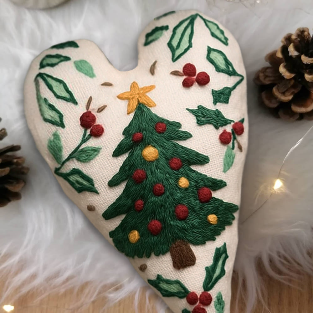 Rubbyoo Heart Embroidery Kit - Christmas Tree | Perfect Handmade Gift For Kid | Diy Needle Art  - image 6