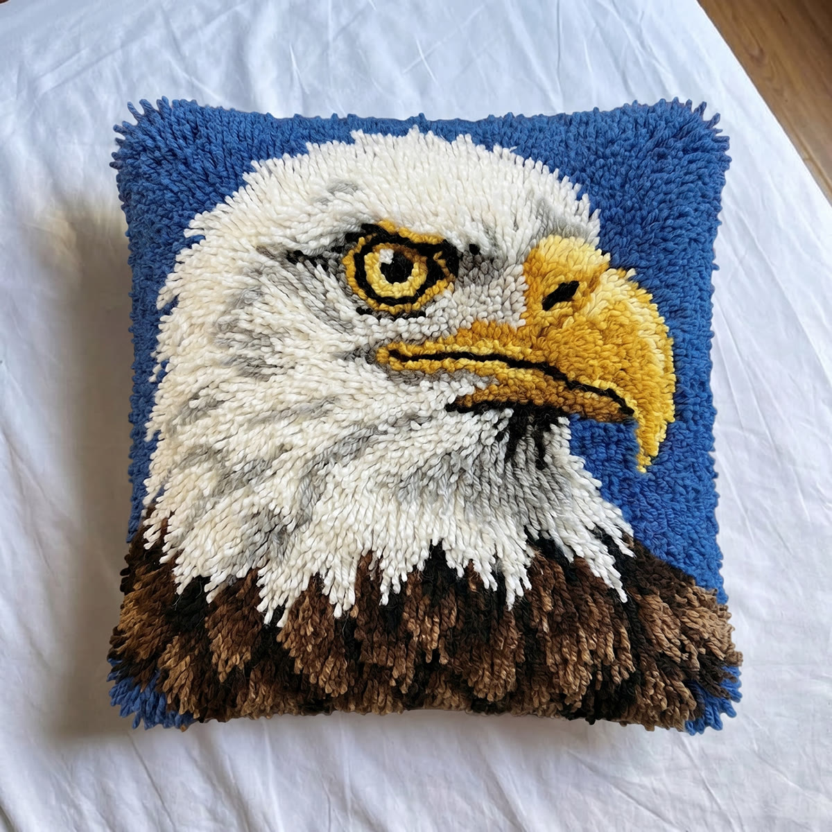 Rubbyoo Latch Hook Pillow Kit - Majestic Eagle | Patriotic Handmade Craft | Nice For Housewarming Gift  - image 5