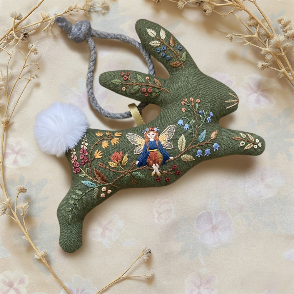 Rubbyoo Rabbit Embroidery Kit - Forest Fairy | Adorable Handmade Craft | Diy Home Ornament - image 6
