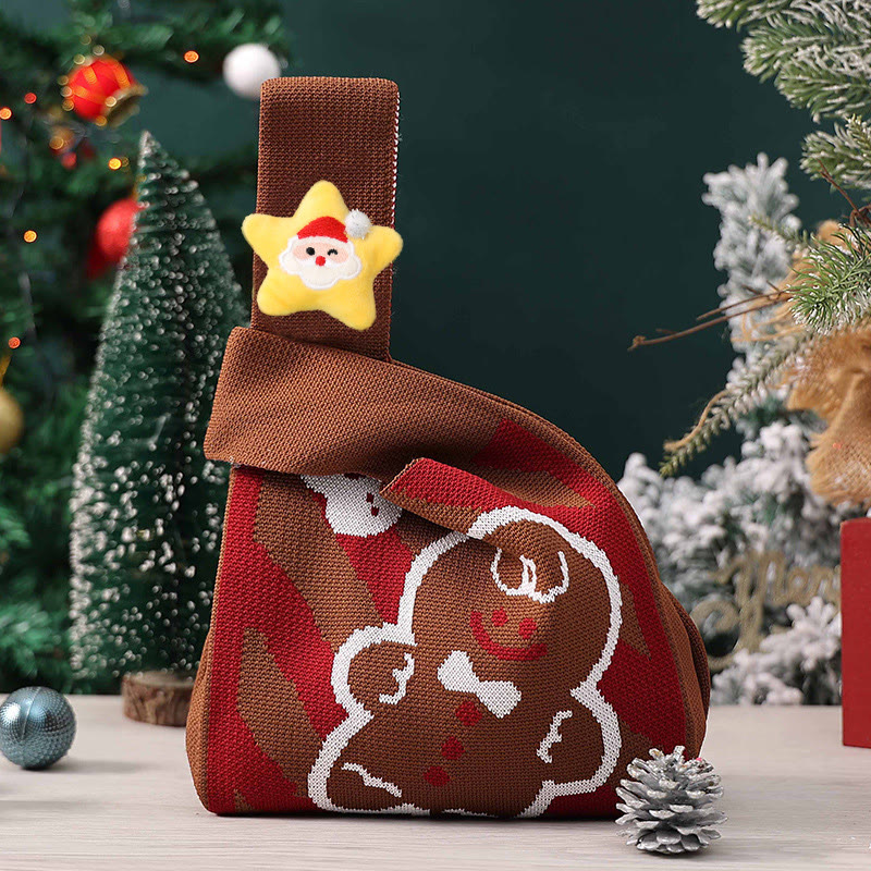 Rubbyoo Festive Knitted Apple Bag - Christmas Eve Gift Bags | Nice Christmas Gifts For Kids   - Star A - image 10